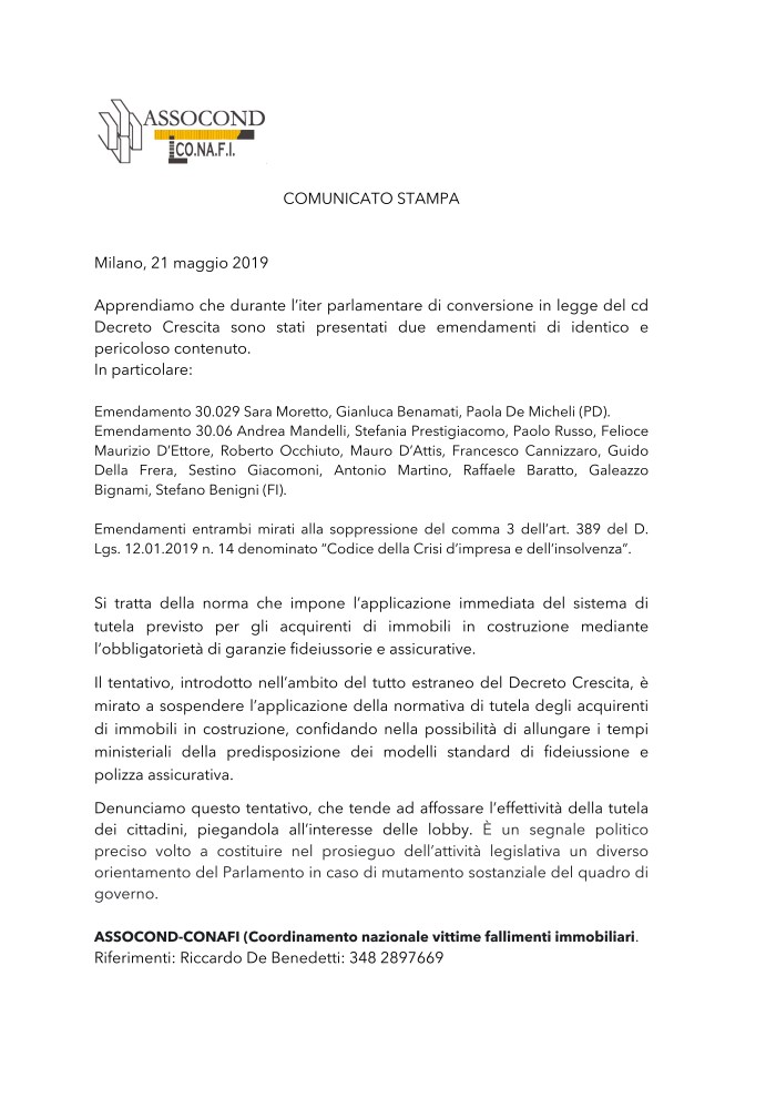 [2019-05-21]comunicato-stampa-emendamentoal289deldlgs14:2019